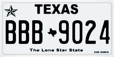 TX license plate BBB9024