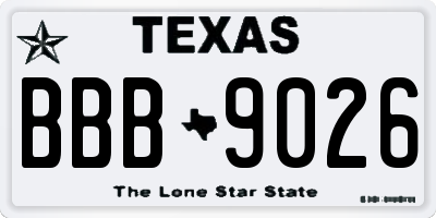 TX license plate BBB9026