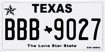 TX license plate BBB9027