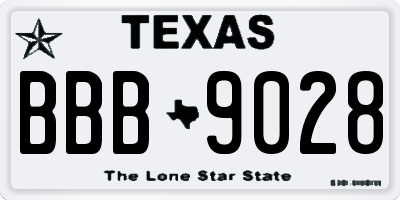 TX license plate BBB9028