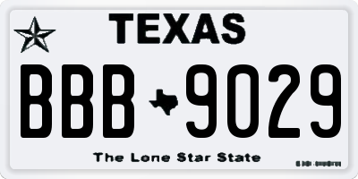 TX license plate BBB9029