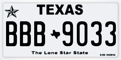 TX license plate BBB9033