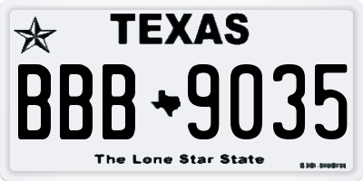 TX license plate BBB9035