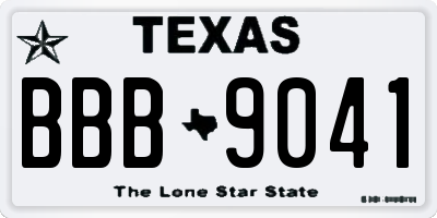 TX license plate BBB9041