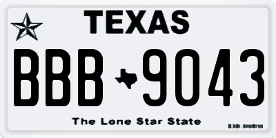 TX license plate BBB9043