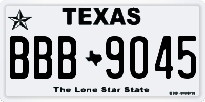 TX license plate BBB9045