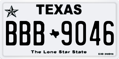 TX license plate BBB9046