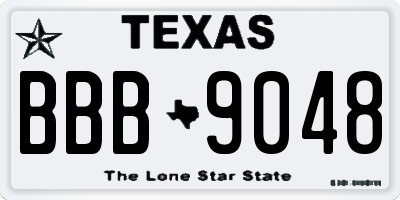 TX license plate BBB9048