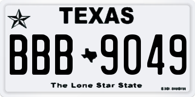 TX license plate BBB9049