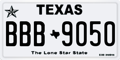 TX license plate BBB9050