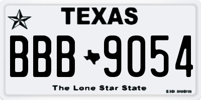 TX license plate BBB9054