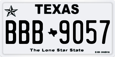 TX license plate BBB9057