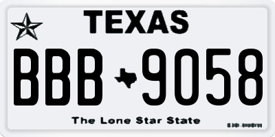 TX license plate BBB9058