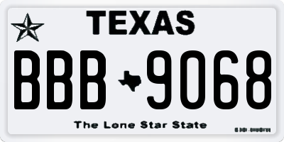 TX license plate BBB9068