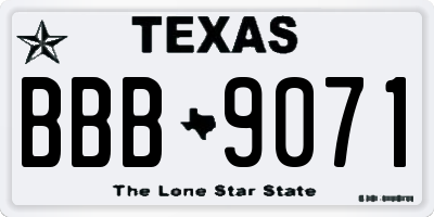 TX license plate BBB9071