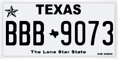 TX license plate BBB9073