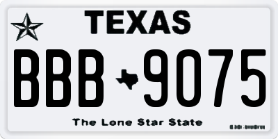 TX license plate BBB9075