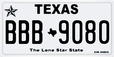 TX license plate BBB9080