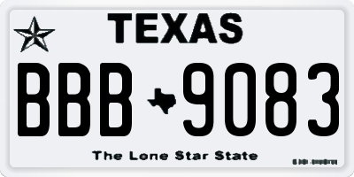 TX license plate BBB9083