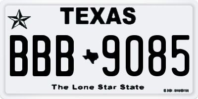 TX license plate BBB9085