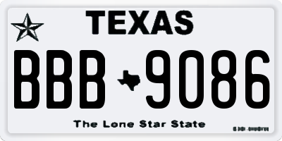 TX license plate BBB9086