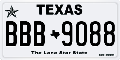 TX license plate BBB9088