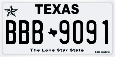 TX license plate BBB9091