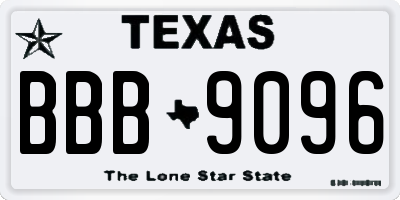 TX license plate BBB9096