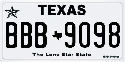 TX license plate BBB9098