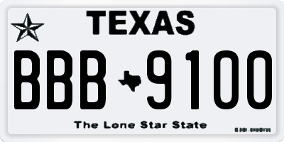 TX license plate BBB9100