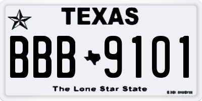 TX license plate BBB9101