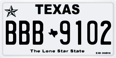 TX license plate BBB9102