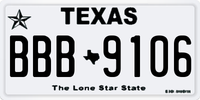 TX license plate BBB9106