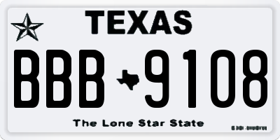 TX license plate BBB9108