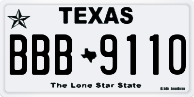 TX license plate BBB9110