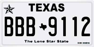 TX license plate BBB9112