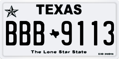 TX license plate BBB9113