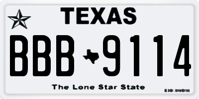 TX license plate BBB9114