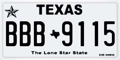 TX license plate BBB9115