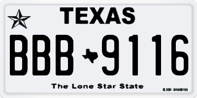 TX license plate BBB9116