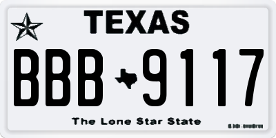 TX license plate BBB9117