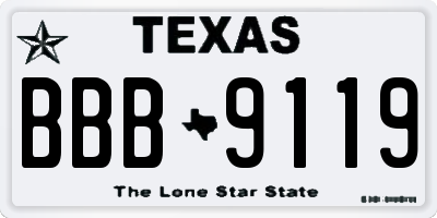 TX license plate BBB9119