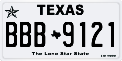 TX license plate BBB9121