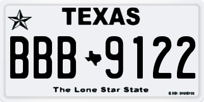 TX license plate BBB9122