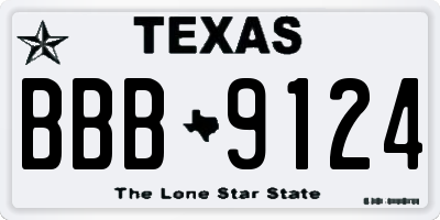 TX license plate BBB9124