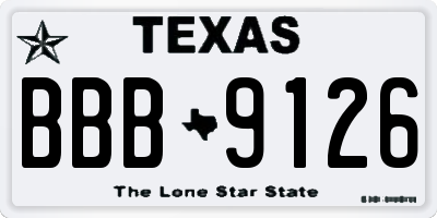 TX license plate BBB9126