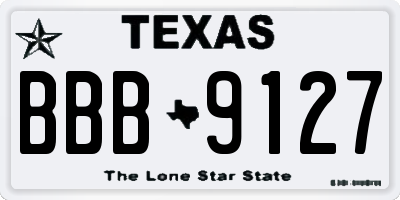 TX license plate BBB9127