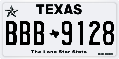 TX license plate BBB9128