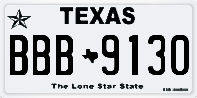 TX license plate BBB9130