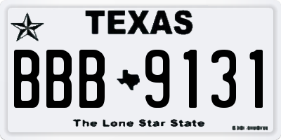 TX license plate BBB9131